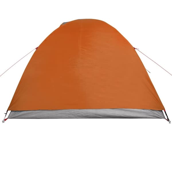 vidaXL Kuppeltelt for camping 4 personer grå og oransje vanntett