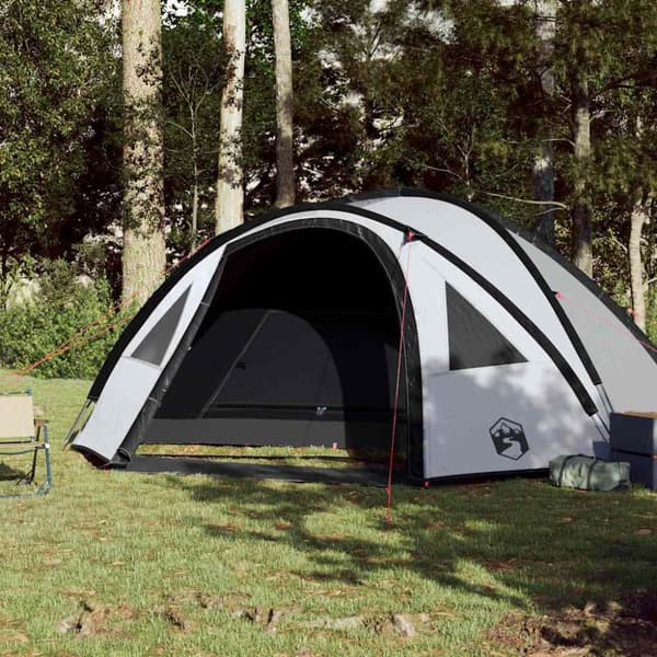 vidaXL 4-personers campingtelt vandtæt mørklægningsstof hvid
