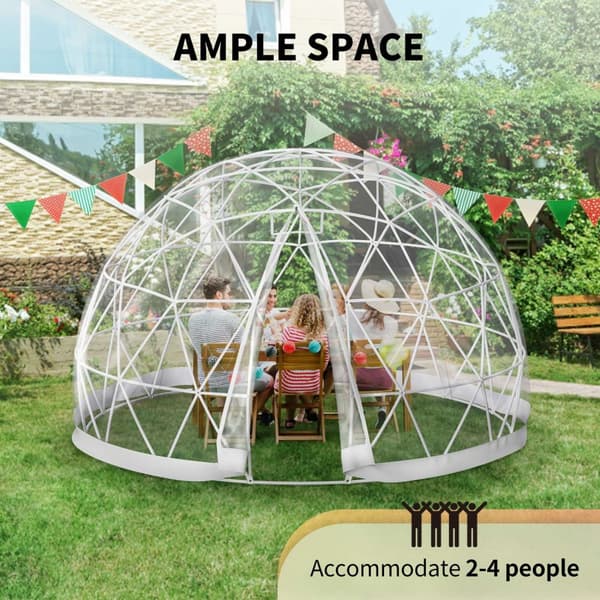 9,5ftx9,5ftx5,8ft genomskinligt bubbeltält med ventilation, högkvalitativa material, stort inre utrymme, vindtät, vattentät, bra stabilitet