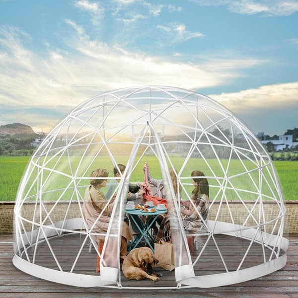 9,5ftx9,5ftx5,8ft genomskinligt bubbeltält med ventilation, högkvalitativa material, stort inre utrymme, vindtät, vattentät, bra stabilitet