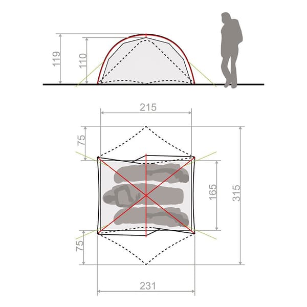 Vaude Tents Tält Space Seamless 2-3p Orange 3 Places
