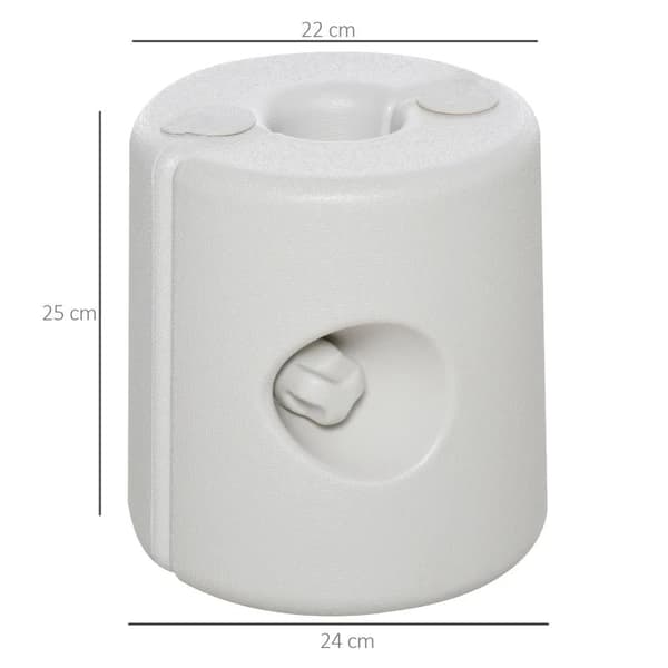 Rootz Gazebo Weights - Tent Weight Base - Plastic Anchor Weights - Water/sand - White - ∅24xH25cm