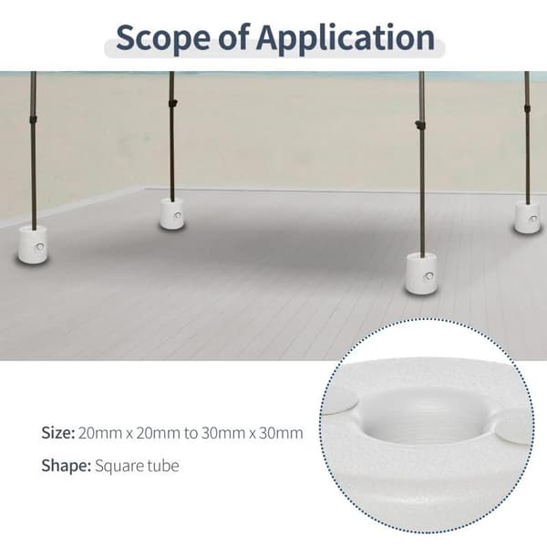 Rootz Gazebo Weights - Tent Weight Base - Plastic Anchor Weights - Water/sand - White - ∅24xH25cm