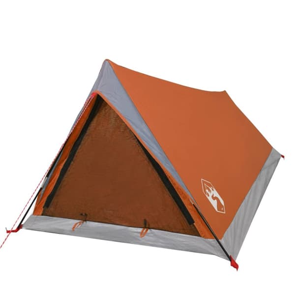2-personers campingtelt vandtæt grå og orange