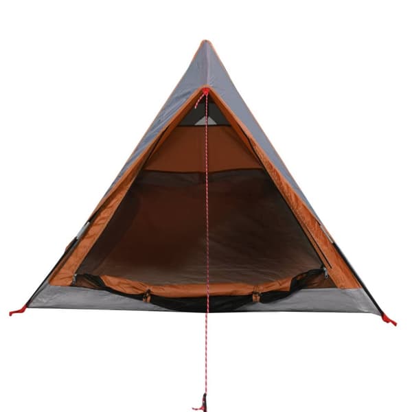 2-personers campingtelt vandtæt grå og orange