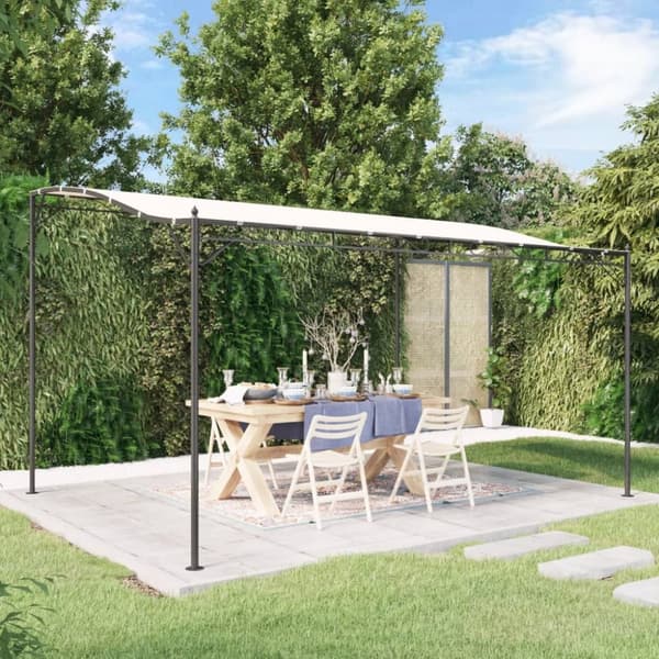 Paviljong gräddvit 4x3 m 180 g/m² tyg och stål