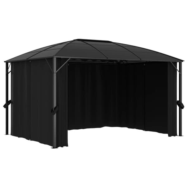Paviljong med draperi 400x300x265 cm antracit
