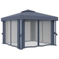 Miniatyrbillede 3 af 6: pavillon med gardin 3x3 m aluminium antracitgrå
