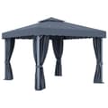 Miniatyrbillede 4 af 6: pavillon med gardin 3x3 m aluminium antracitgrå