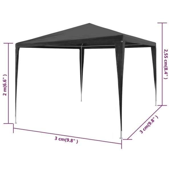 Partytält PE 3x3 m antracit