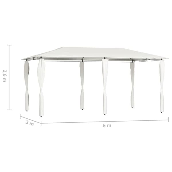 med stolpeovertræk 3x6x2,6 m 160 g/m² cremefarvet