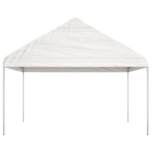 pavillon med tag 20,07x4,08x3,22 m polyethylen hvid