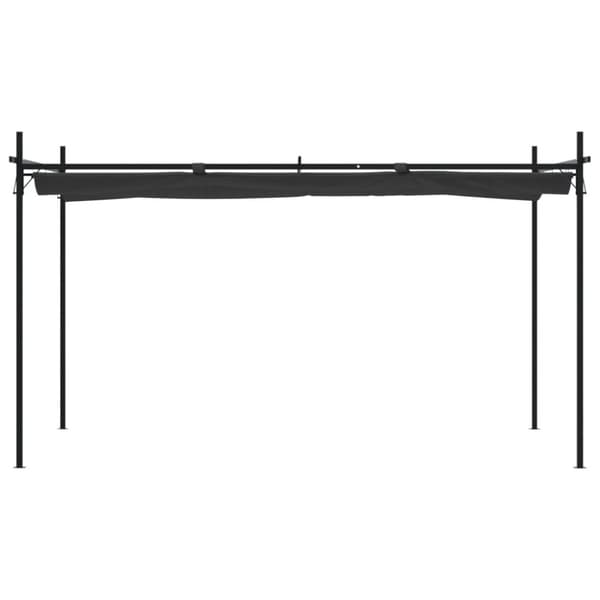 pergola med sammenrulleligt tag 395x292x230 cm antracitgrå