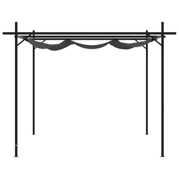 pergola med sammenrulleligt tag 395x292x230 cm antracitgrå