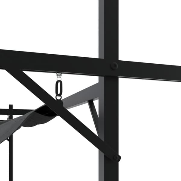 pergola med sammenrulleligt tag 395x292x230 cm antracitgrå