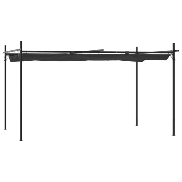 pergola med sammenrulleligt tag 395x292x230 cm antracitgrå