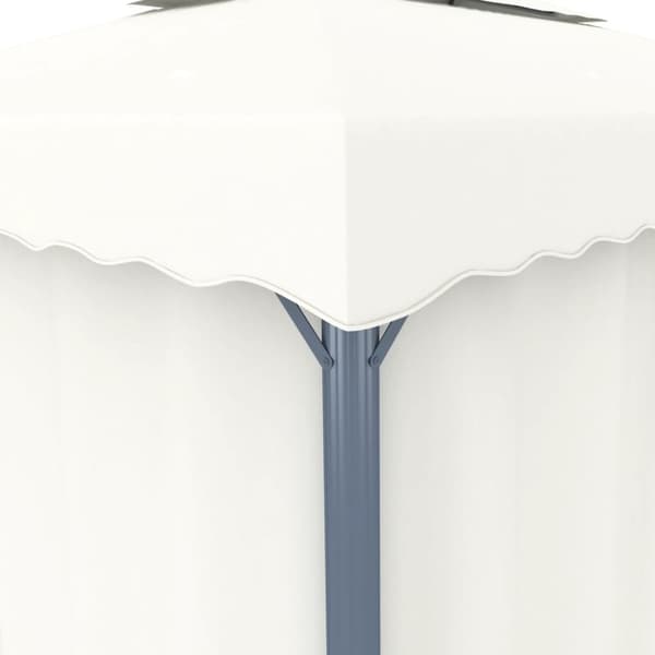 Paviljong med draperi 3x3 m gräddvit aluminium