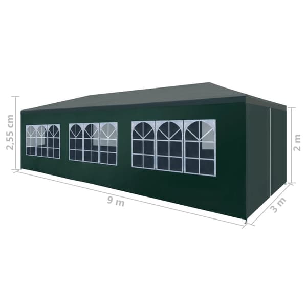 Partytält 3x9 m grön