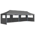 Miniatyrbild 1 av 10: Pop-Up hopfällbart partytält med 5 sidoväggar 3x9 m antracit