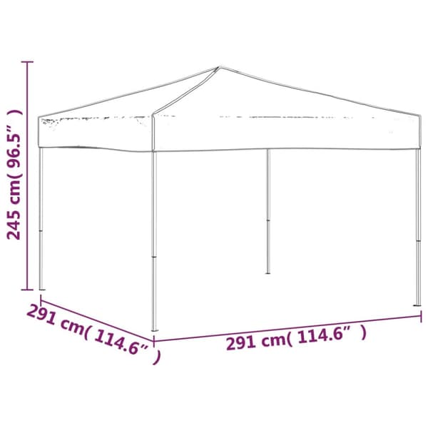 Hopfällbart partytält gräddvit 3x3 m