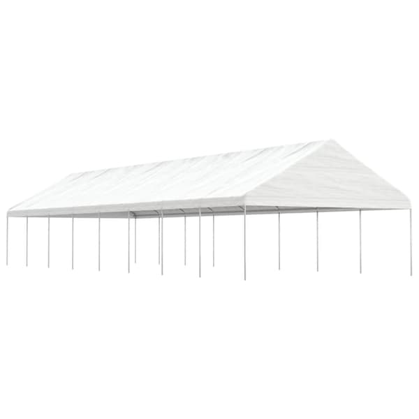 pavillon med tag 17,84x5,88x3,75 m polyethylen hvid