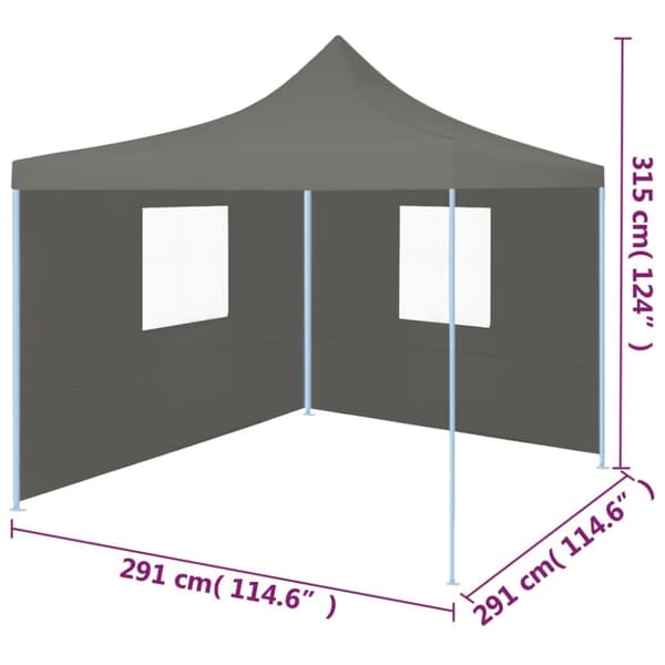 Kokoontaittuva pop-up juhlateltta 2 seinällä 3x3m antrasiitti