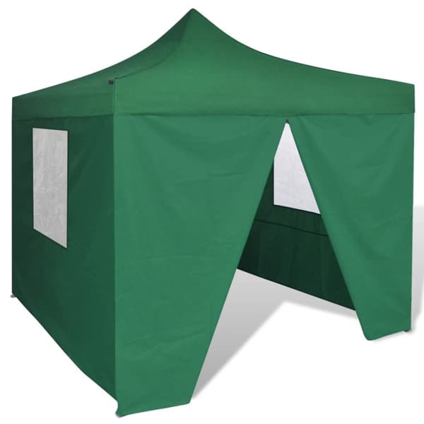 Kokoontaitettava juhlateltta 4 seinällä 3x3 m vihreä