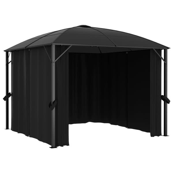 Paviljong med draperier 300x300x265 cm antracit