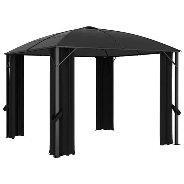 Paviljong med draperier 300x300x265 cm antracit