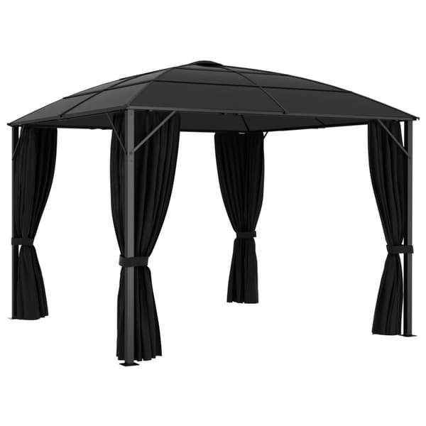 Paviljong med draperier 300x300x265 cm antracit