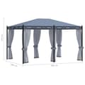 Miniatyrbillede 6 af 6: pavillon med netskærme 3x4 m stål antracitgrå