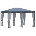 Miniatyrbillede 1 af 6: pavillon med netskærme 3x4 m stål antracitgrå