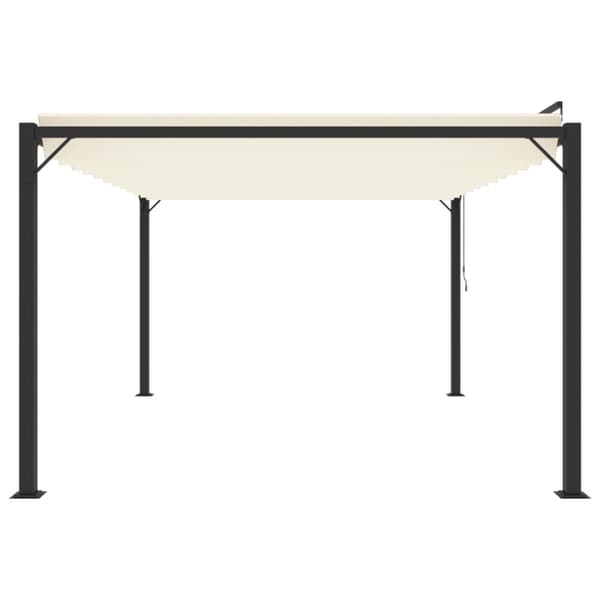 pavillon med lameltag 3x4 m aluminium og stof cremefarvet