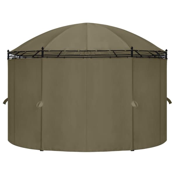 Paviljong med draperier 520x349x255 cm taupe 180 g/m²