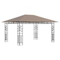 Miniatyrbillede 5 af 10: pavillon med myggenet + LED-lyskæder 4x3x2,73 m gråbrun