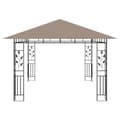 Miniatyrbillede 7 af 10: pavillon med myggenet + LED-lyskæder 4x3x2,73 m gråbrun