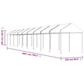 Miniatyrbild 5 av 6: Paviljong med tak vit 20,07x2,28x2,69 m polyeten