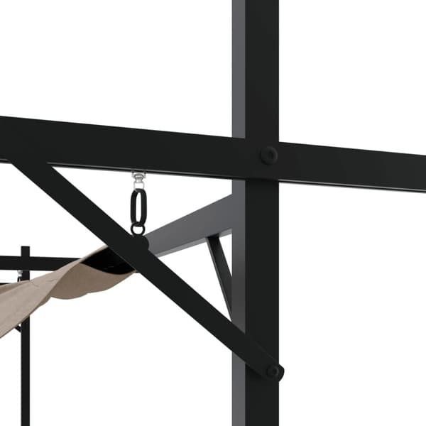 Pergola med infällbart tak taupe 395x292x230 cm