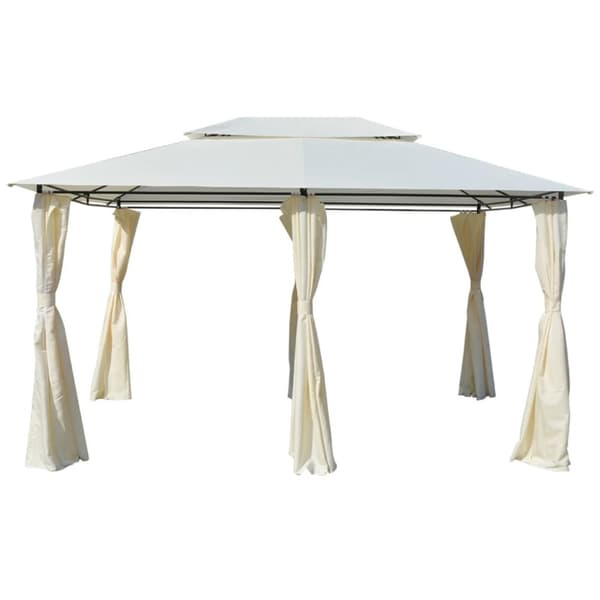Paviljong med draperier 4x3 m vit