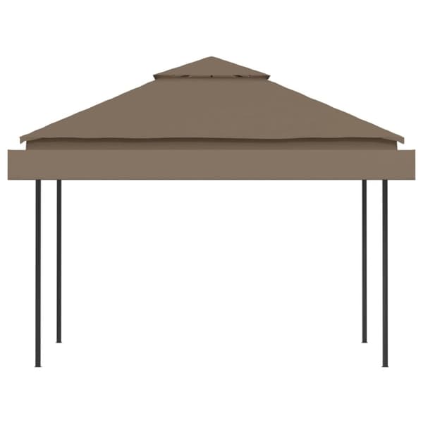 pavillon med udvidelige dobbelttage 3x3x2,75 m 180g/m² gråbrun