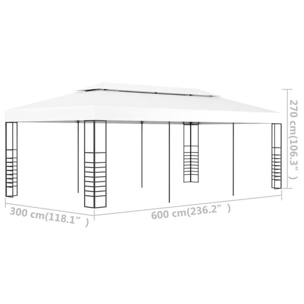 pavillontelt 6x3 m hvid
