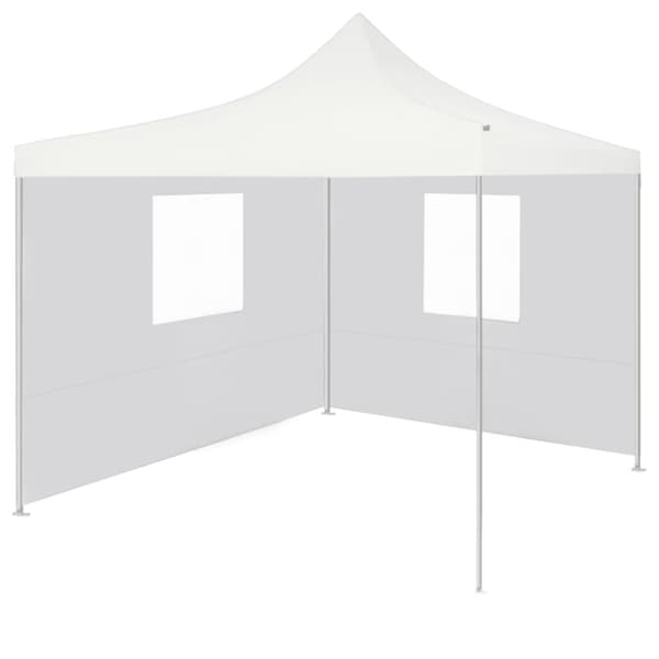 foldbart festtelt med 2 sidevægge 2x2 m stål hvid