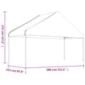 Miniatyrbillede 6 af 6: pavillon med tag 20,07x5,88x3,75 m polyethylen hvid