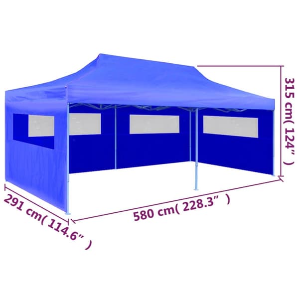 foldbart pop-up-festtelt 3 x 6 m blå