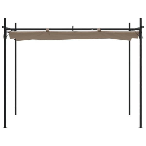 Pergola sisäänvedettävä katto taupe 295x292x230 cm