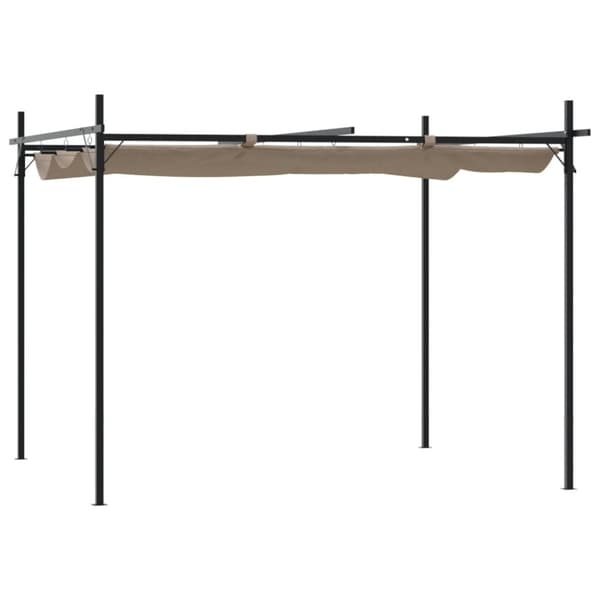 Pergola sisäänvedettävä katto taupe 295x292x230 cm
