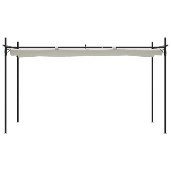 pergola med sammenrulleligt tag 395x292x230 cm cremefarvet