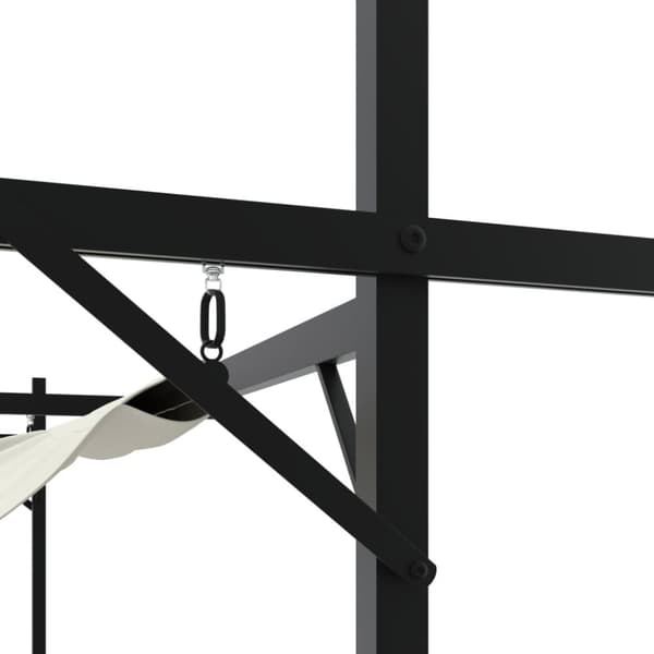 pergola med sammenrulleligt tag 395x292x230 cm cremefarvet