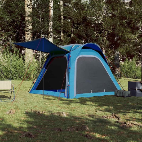 vidaXL 4-personers campingtelt vandtæt quick-release blå