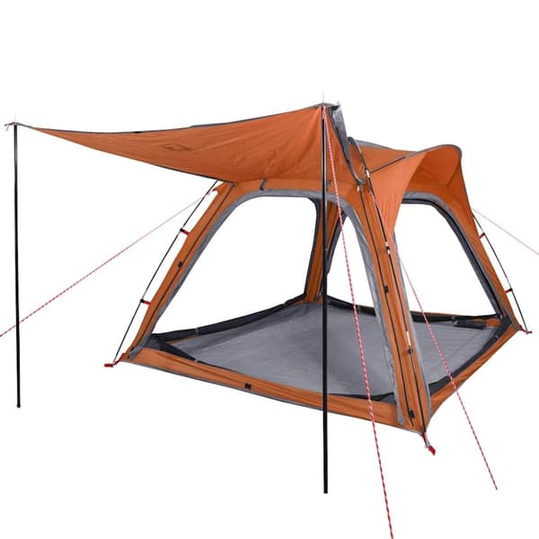 vidaXL 4-personers campingtelt vandtæt quick-release grå og orange